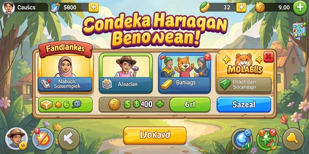 Tampilan awal yang menarik dengan tema ceria.